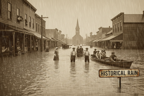 Historical Rain — Street Sign